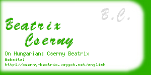 beatrix cserny business card